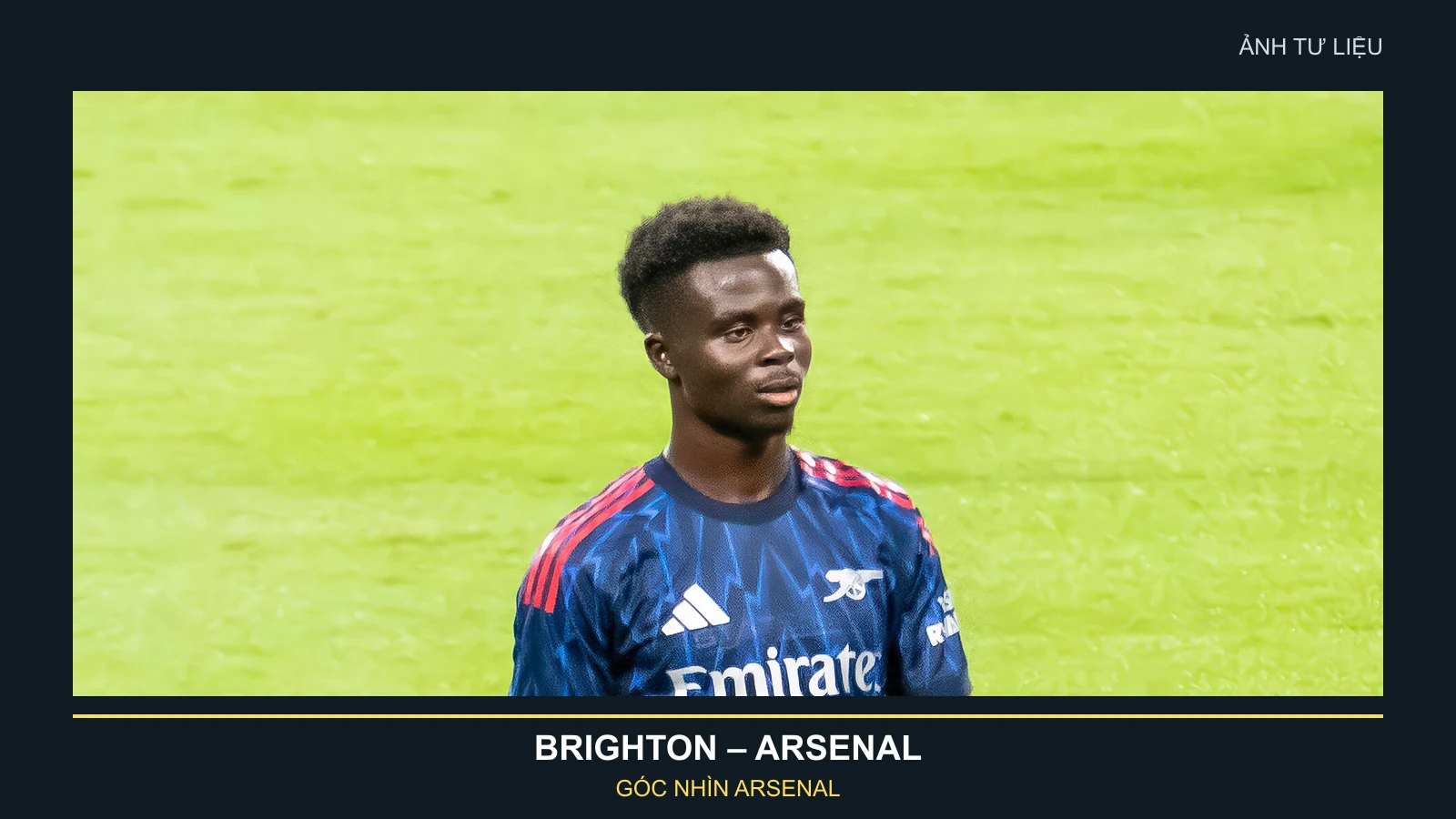 Ảnh tư liệu Bukayo Saka trong màu áo Arsenal
